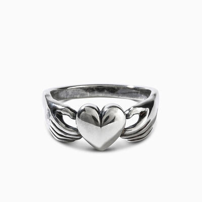 Jeulia "Claddagh" Heart Sterling Silver Ring