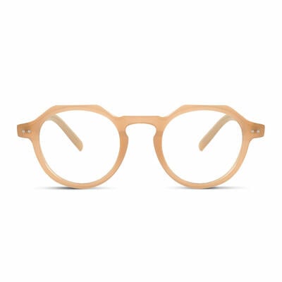 Madeline Champagnerfarbene Runde Brille