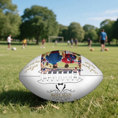 Personalized Football with Blazer Pattern Wedding Keepsake for Groomsmen Who Love Football