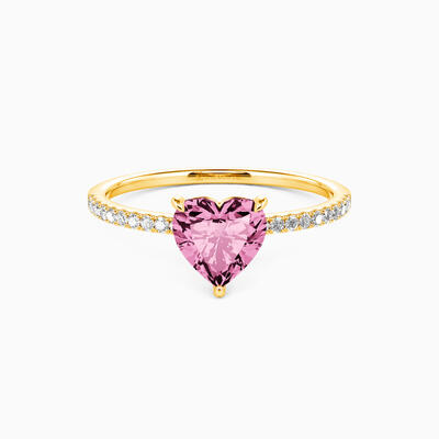 "You're Magical" 0.8ct Heart Cut Side Stone Engagement Ring