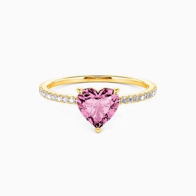 "You're Magical" 0.8ct Heart Cut Side Stone Engagement Ring