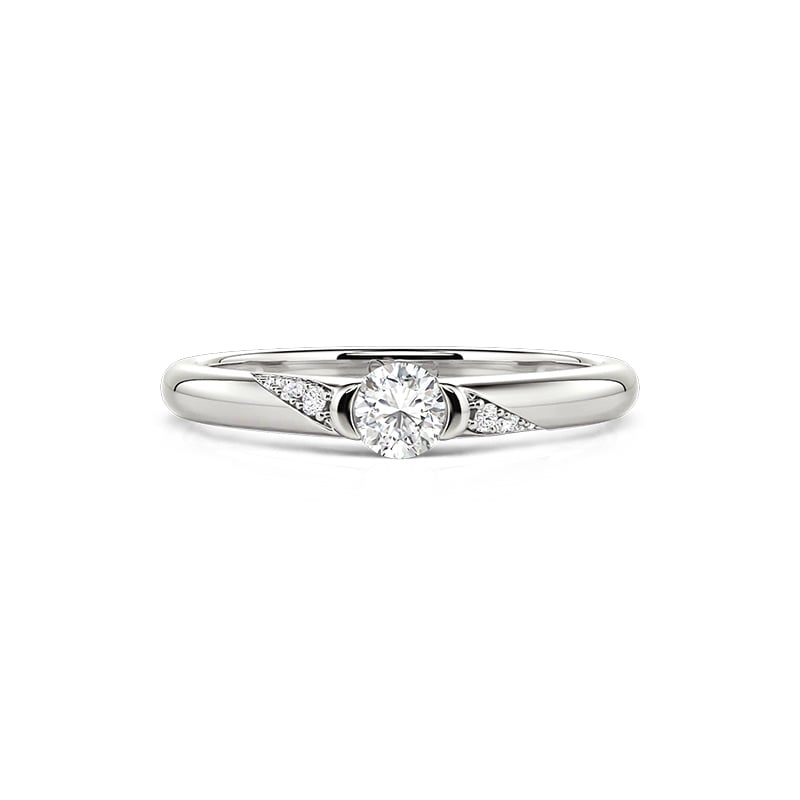 Jeulia Round Cut Semicolon Engagement Ring with Side Accents