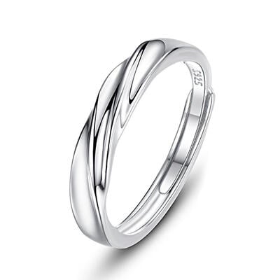 Jeulia Wave Design Sterling Silver Men's Band