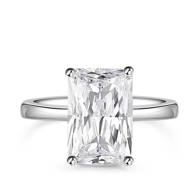 Jeulia Classic Radiant Engagement Ring Sterling Silver