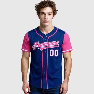 Custom Royal Pink Two Tone Baseball Jersey Personalized Logo and Number Great for Game Days and Community Events