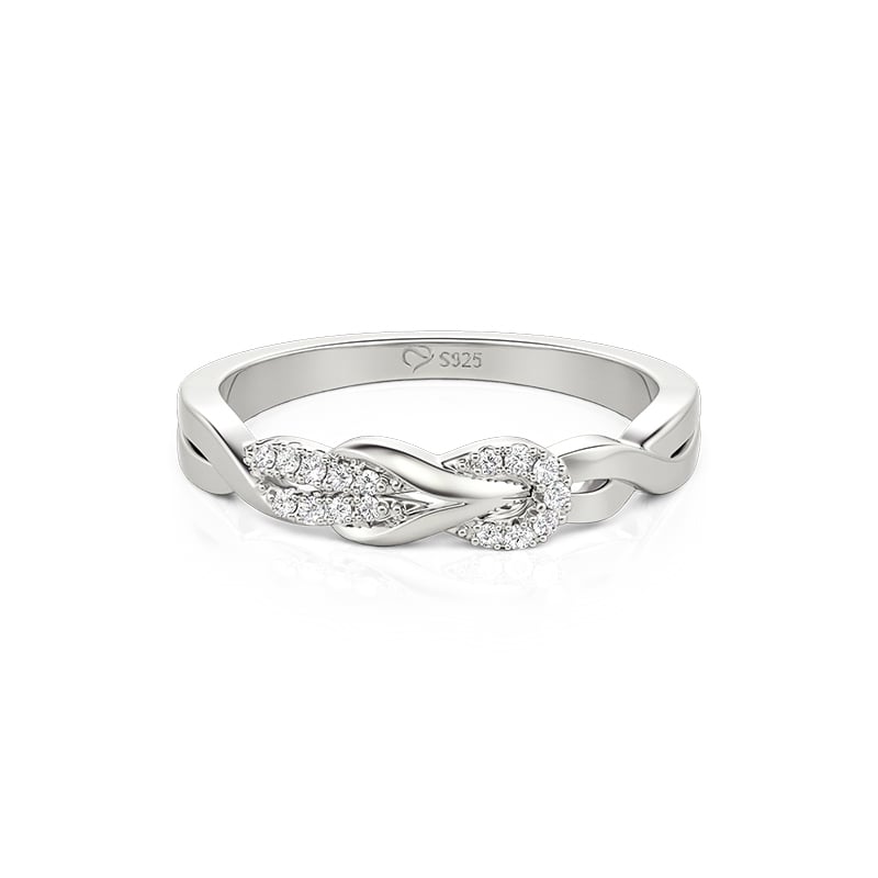 Jeulia Hercules Knot Twist Pave Wedding Band for Women