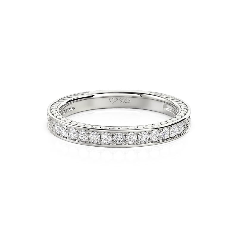 Jeulia Bague Éternité Fleur Gravée Vintage pour Femme