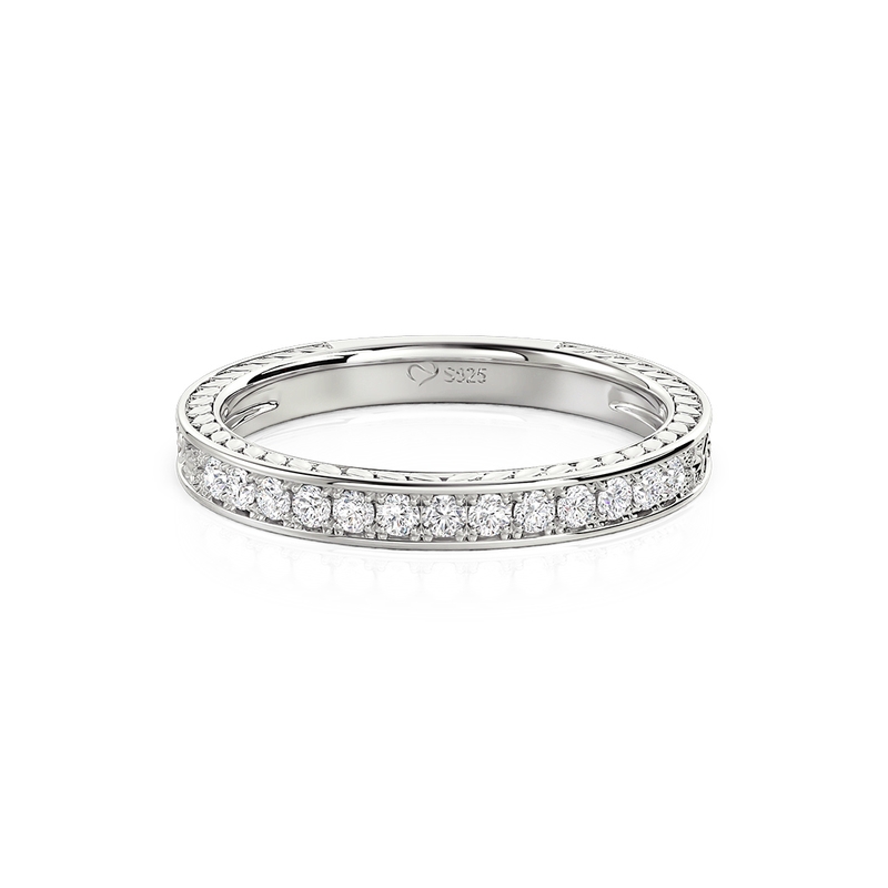 Jeulia Bague Éternité Fleur Gravée Vintage pour Femme