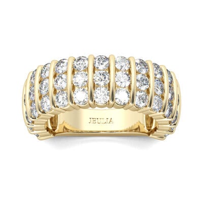 Jeulia Bague de Femme Contemporain en Argent Sterling Coupe Ronde