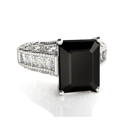 Jeulia Big Center Stone Emerald Cut Sterling Silver Ring