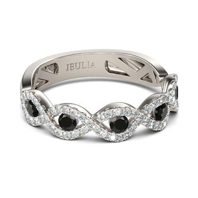 Jeulia Twist Sterling Silver Women's Band