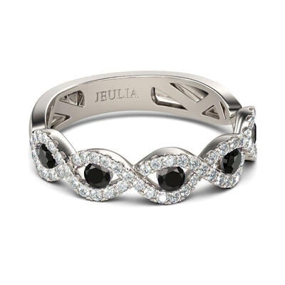 Jeulia Twist Sterling Silver Women's Band