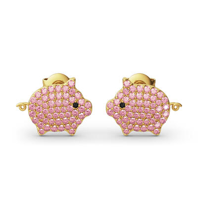 Jeulia Cute Pig Design Sterling Silver Stud Earrings