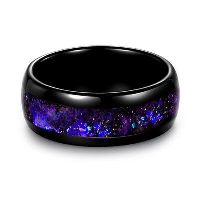 Jeulia Starry Sky Impression Tungsten Ring for Men