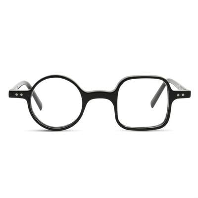 George Schwarze Quadratische Runde Brille