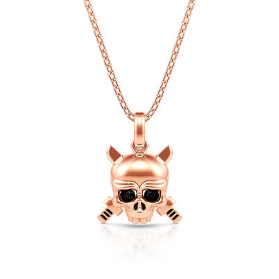 Jeulia "Immortal Spirit" Skull Knight Sterling Silver Necklace