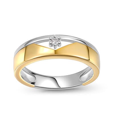 Jeulia Two Tone Sterling Silver Men's Band