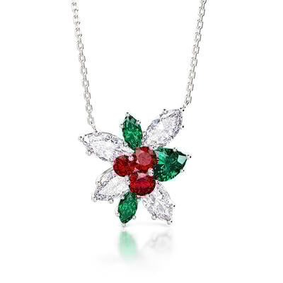 Jeulia Holly Leaf Necklace for Christmas Sterling Silver