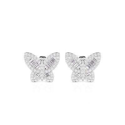 Jeulia Fashion Butterfly Stud Earrings Sterling Silver