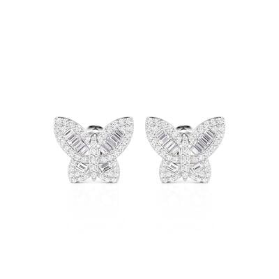 Jeulia Fashion Butterfly Stud Earrings Sterling Silver