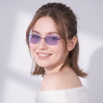 Colbert Purple Rectangle Sunglasses