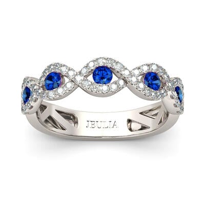 Jeulia Bague Bleue Torsadée Diamant en Argent Sterling