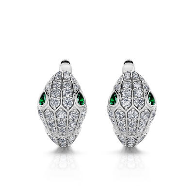 Jeulia "Rebirth" Snake Shape Sterling Silver Earrings