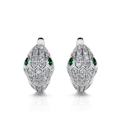 Jeulia "Rebirth" Snake Shape Sterling Silver Earrings