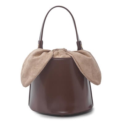 Jeulia Small Cute Bucket Bag Rabbit Ears Bow Handbag Crossbody Bag