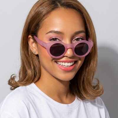 Candy Purple Round Sunglasses