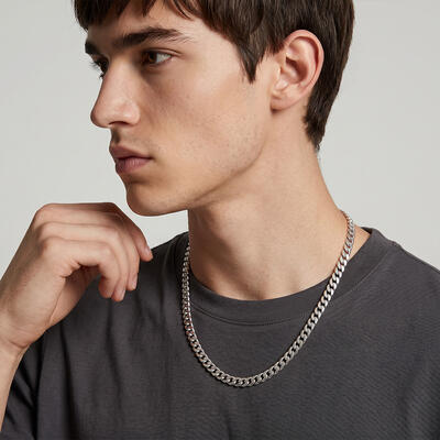 "Dust & Rust" 7mm 925 Silver Cuban Link Necklace