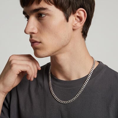 "Dust & Rust" 7mm 925 Silver Cuban Link Necklace
