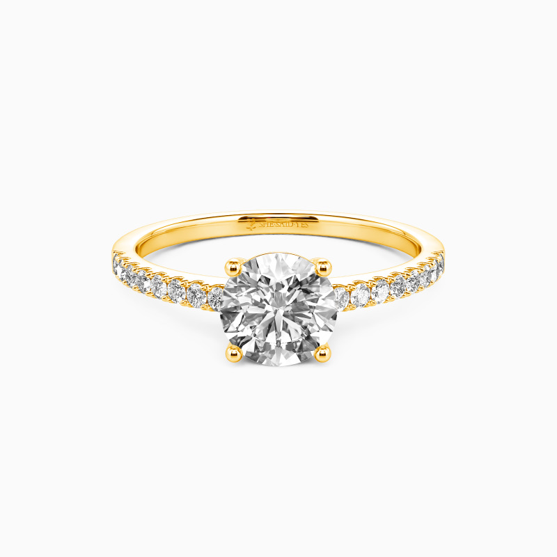 "Love Is Light" 1.5ct Round Cut Side Stone Engagement Ring