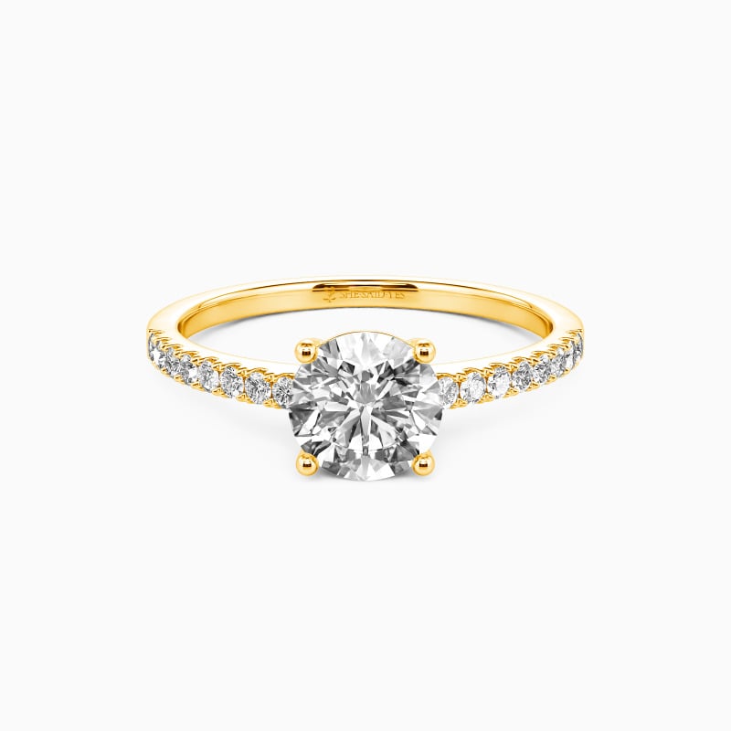 "Love Is Light" 1.5ct Round Cut Side Stone Engagement Ring