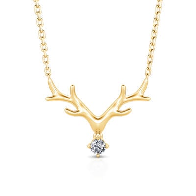 Jeulia "Elk Antlers" Round Cut Sterling Silver Necklace