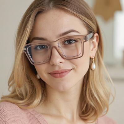Bronte Braune Quadratische Brille