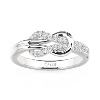 Jeulia Knot Design Sterling Silver Ring