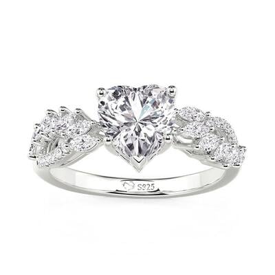 Jeulia Twisted Cluster Heart Shaped Engagement Ring
