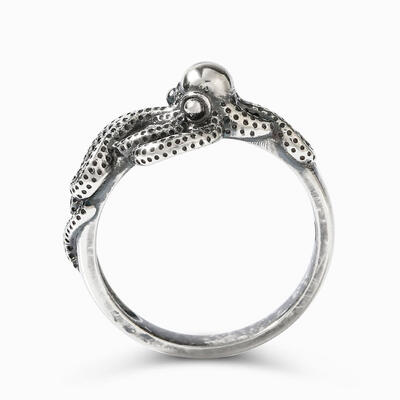 Jeulia Octopus Design Sterling Silver Ring