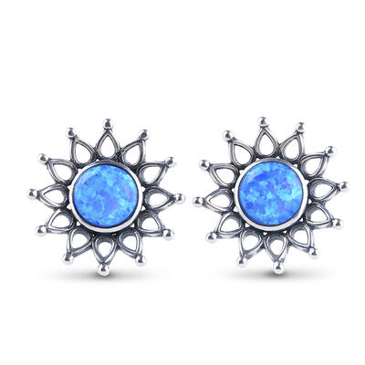 Jeulia Sunflower Opal Stud Earrings