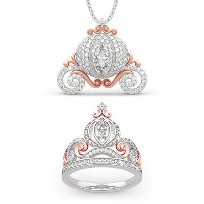Jeulia "Cinderella's Dream" Pumpkin Carriage Sterling Silver Jewelry Set