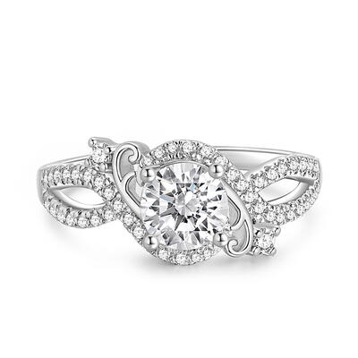Jeulia Maelstrom Twist Half Eternity Promise Ring
