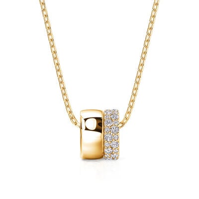 Jeulia Dome Style Round Cut Rondelle Necklace