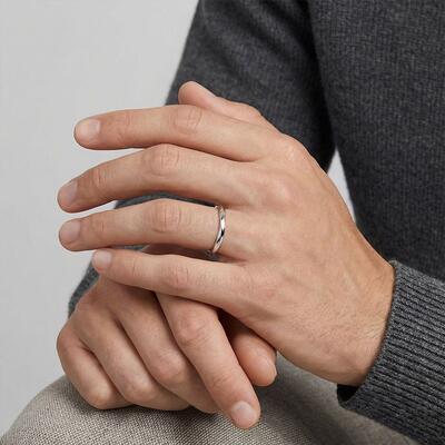 "Invisible Threads of Love" Men's Wedding Band