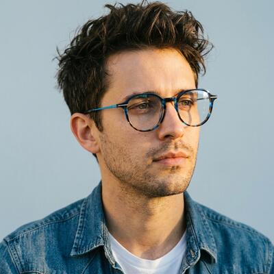 Fowler Blue Round Glasses