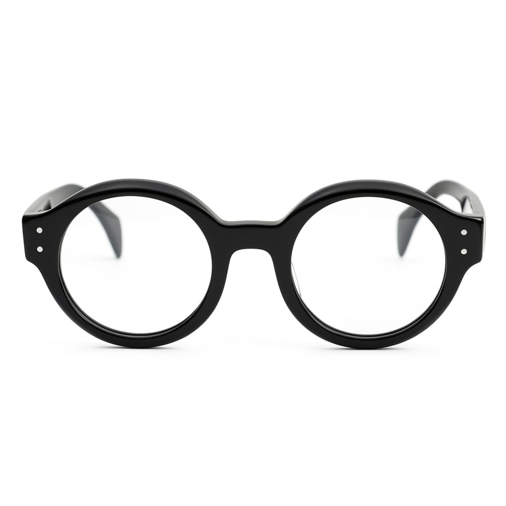 Burns Black Round Glasses