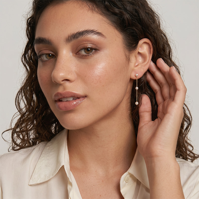 "A Love Ethereal" 5.5-6.0mm Freshwater Pearl Drop Earrings