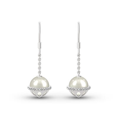 Jeulia Cultured Pearl Sterling Silver Drop Earrings