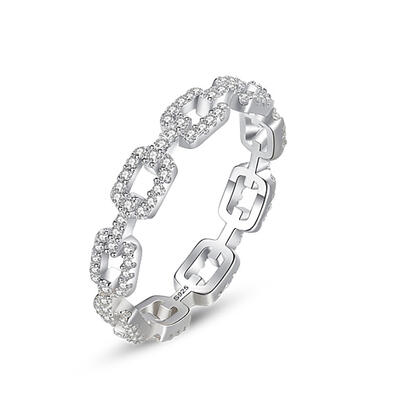 Jeulia Classic Chain Womens Ring Sterling Silver