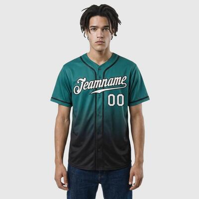 野球 ユニフォーム ティール フェード 名前 チーム名 ロゴ 番号入り オーダーメイド ユニセックス